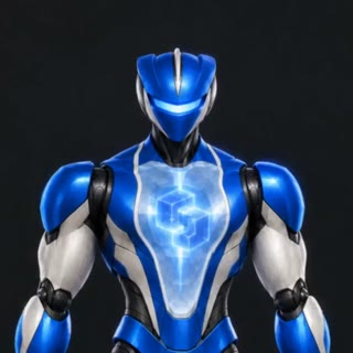 Avatar de Gael: robot azul y plateado con núcleo de luz azul